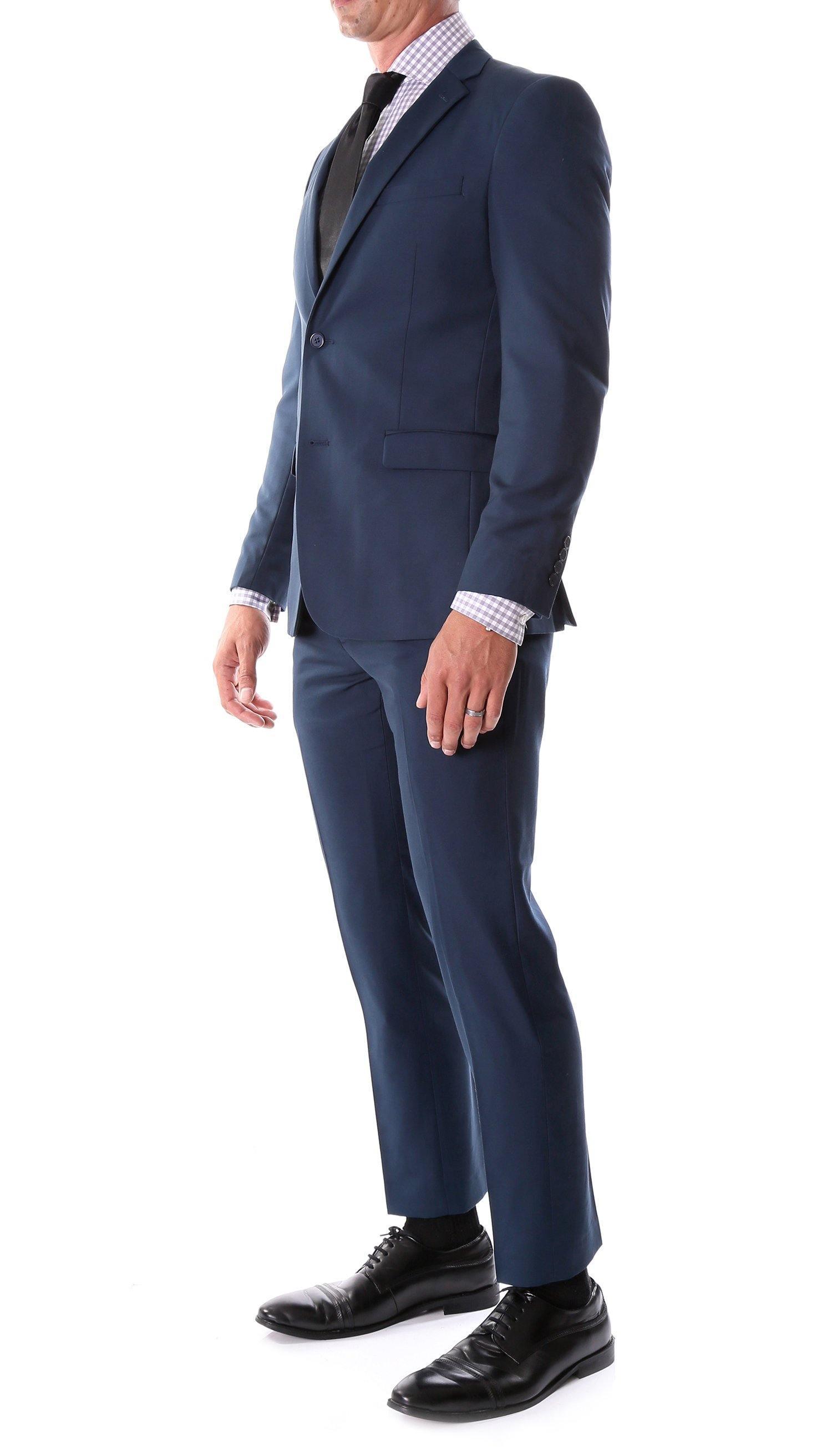 Oslo Collection Slim Fit 2-Piece Navy Suit for Men | Business Formal Attire & Wedding Outfit | Office Wear & Special Occasion Suits