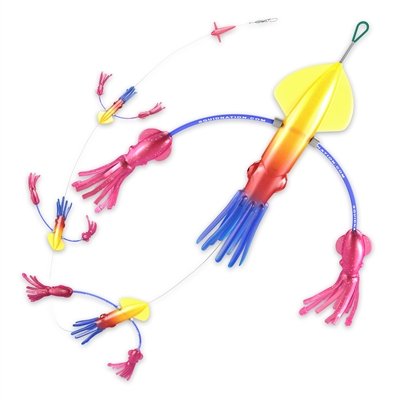 Squidnation Flippy Floppy Fishing Daisy Chain Lure - Premium Tuna & Marlin Magnet for Saltwater Fishing | Perfect for Offshore Trolling and Big Game Fishing