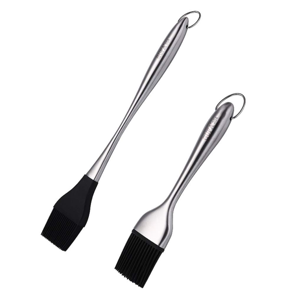 DOITOOL 2-Pack Silicone Oil Brush Set - Heat-Resistant BBQ Grill Brush, Baking Pastry Brush & Kitchen Utensil for Basting, Marinating & Glazing (Perfect for Grilling, Roasting & Baking)