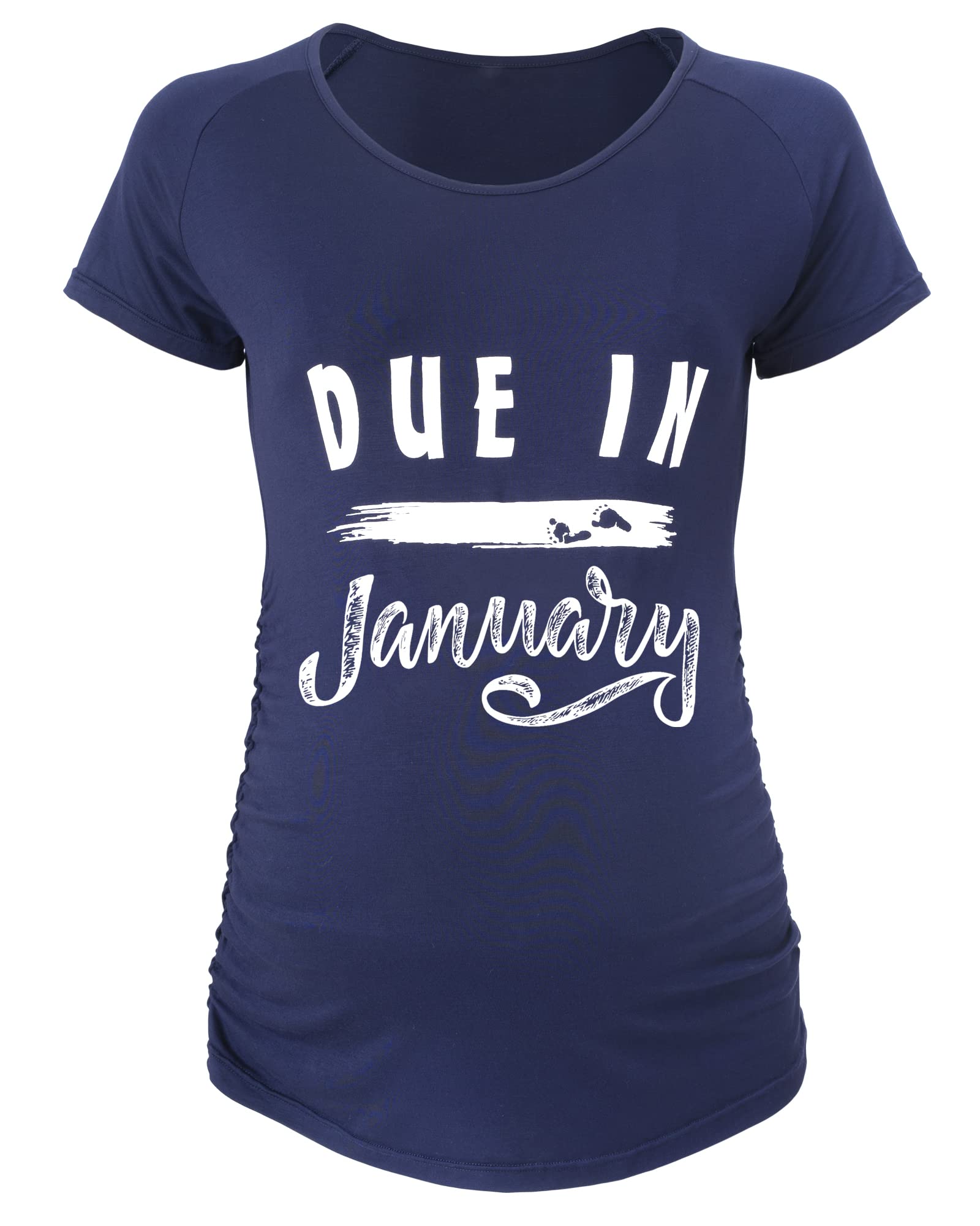 Funny Maternity Shirts for Pregnancy - SUNNYBUY Ruching Side Maternity Tee with Graphic Designs | Comfortable & Stylish Pregnancy Tops for Work, Baby Showers & Everyday Wear