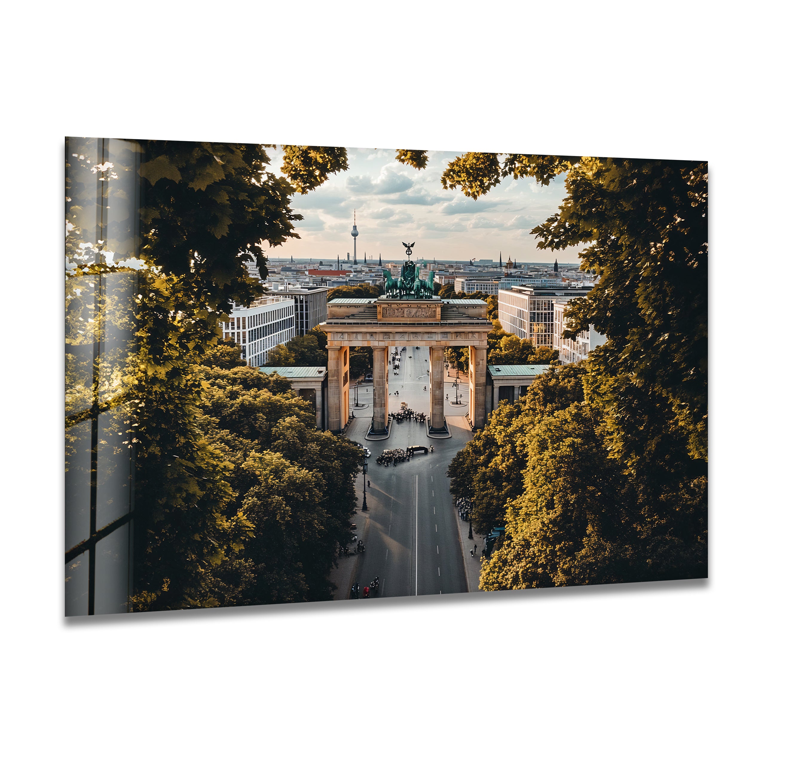 Berlin Landscape Glass Wall Art - Modern Home Decor for Living Room, Bedroom & Office - Stunning Cityscape Design for Interior & Gifts