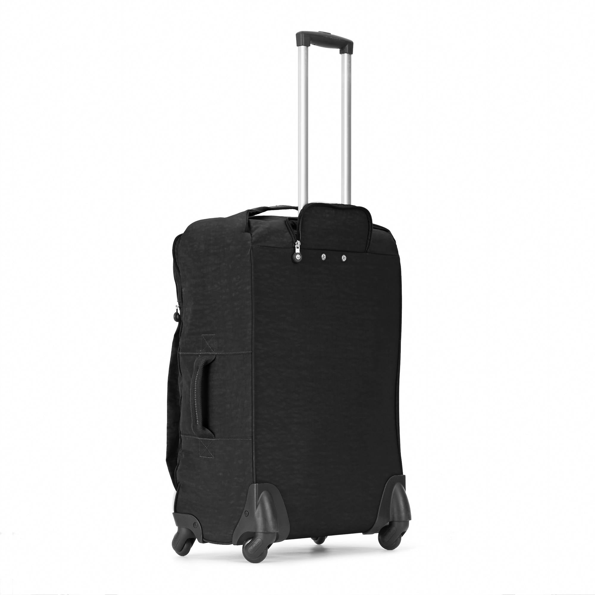 Kipling Darcey Medium Rolling Luggage - Black Tonal Carry-On Suitcase for Women | Perfect for Business Travel & Weekend Getaways