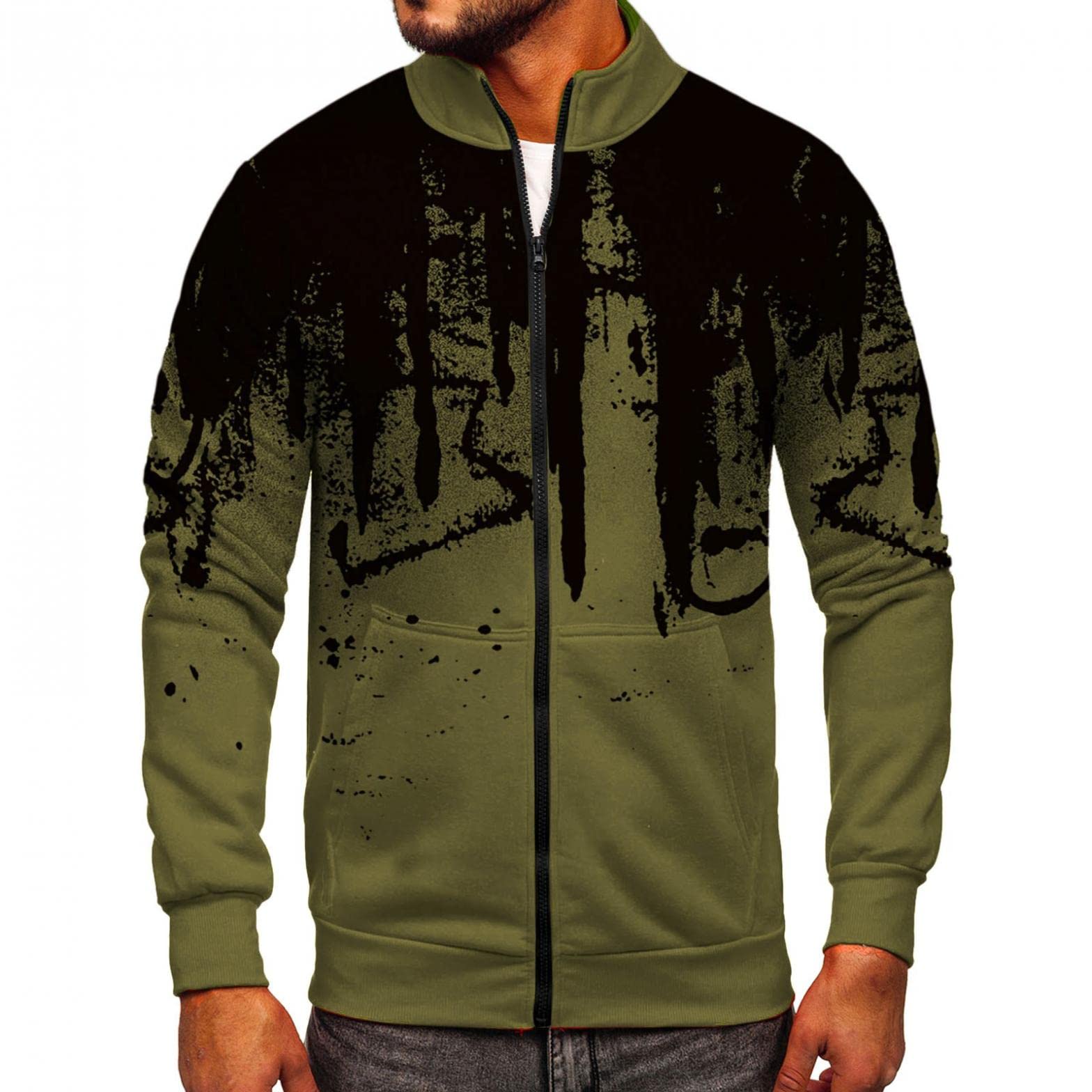 TOWMUS Men's Polka Dot Athletic Hoodies - Full Zip Long Sleeve Hooded Sweatshirt for Sports & Casual Wear - Perfect for Gym, Running, and Everyday Street Fashion