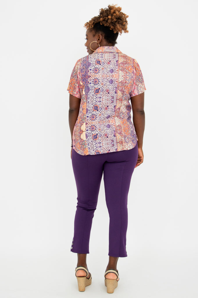 Aida Short Sleeve Top - Elegant Chateau Style Blouse for Women | Perfect for Summer Outfits, Office Wear & Casual Dates