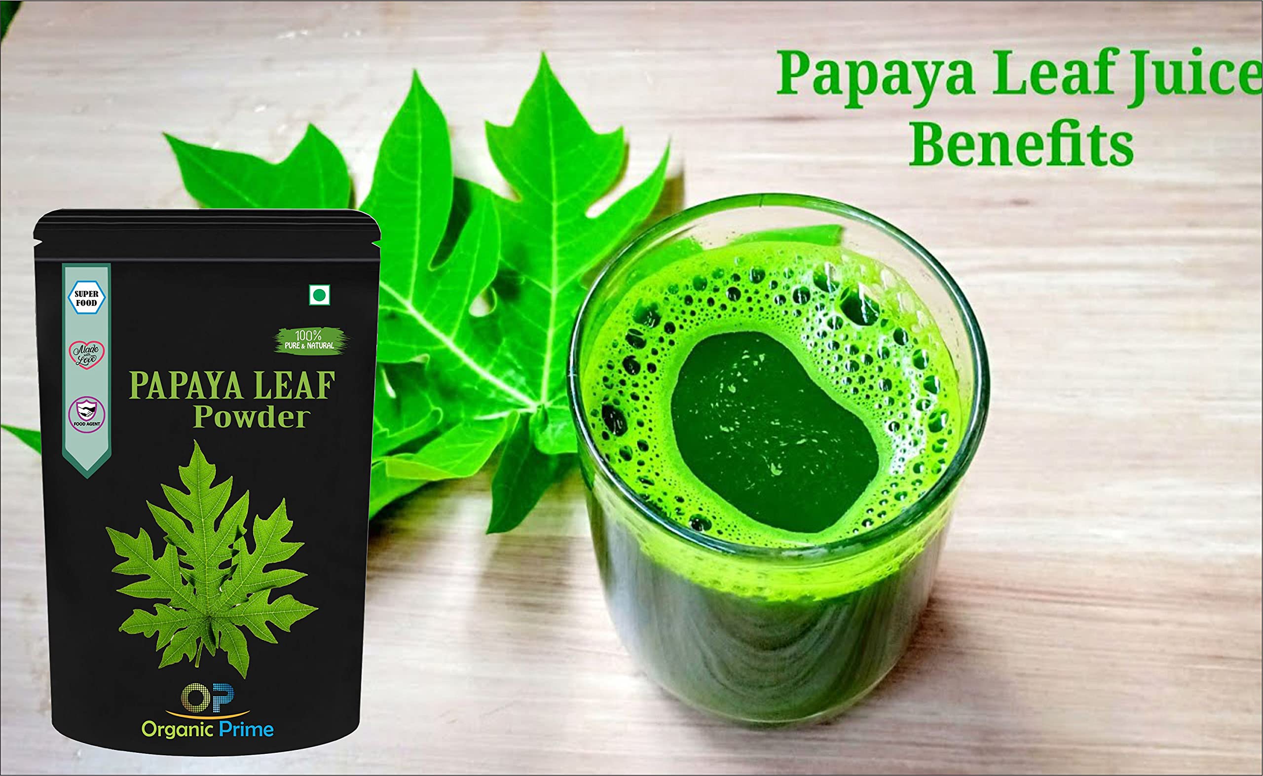 Organic Prime Pack of 2 - 100% Natural Papaya Leaf Powder & Guava Leaf Powder (200g Total) | Immune Support, Digestive Health | Perfect for Smoothies, Teas & Natural Remedies