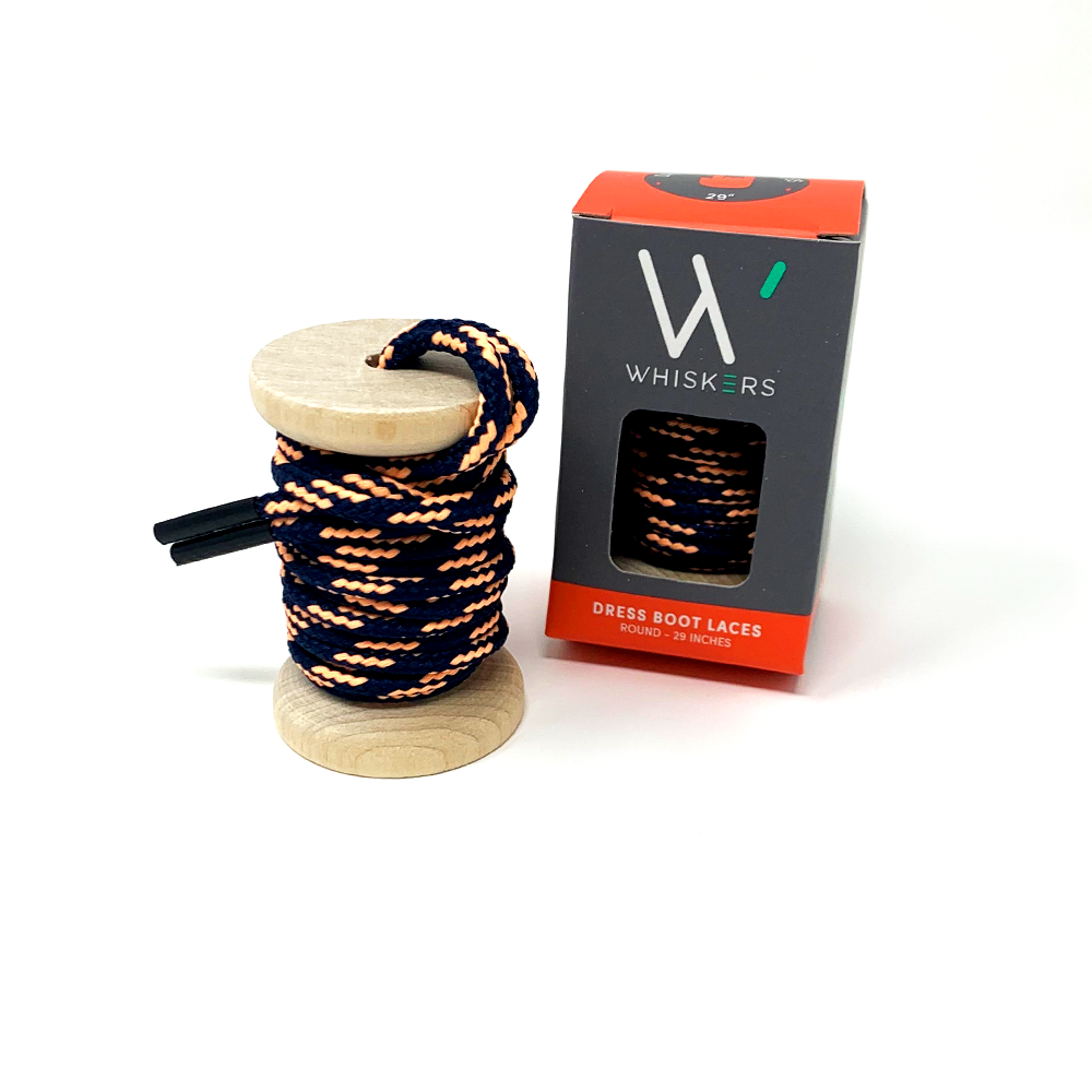 Premium Navy & Peach Boot Laces - Durable & Stylish Shoelaces for Work Boots, Hiking & Casual Shoes | Perfect for Outdoor Adventures & Everyday Wear