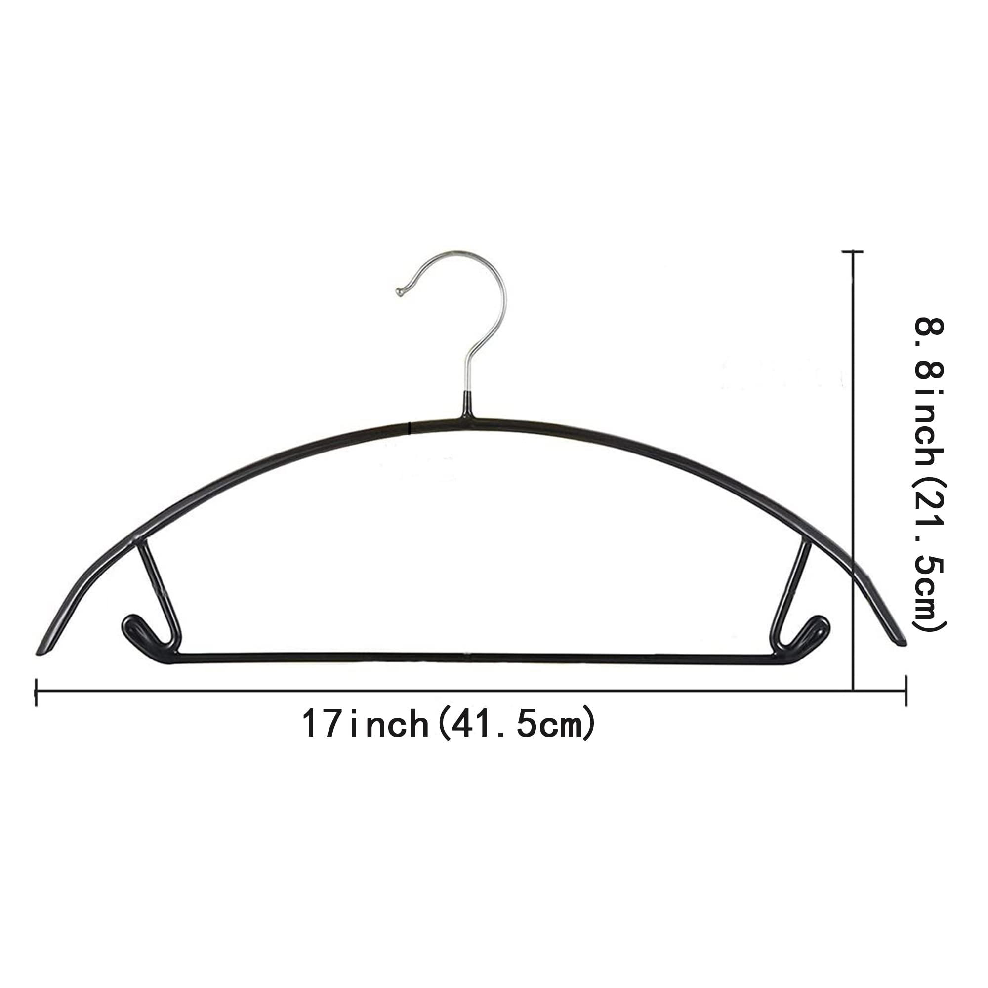 40 Pack Heavy Duty Non-Slip Slimline PVC Coated Metal Hangers with Gold Hooks - Space Saving Clothes Hangers for Suits, Jackets & T-Shirts (Black) - Perfect for Closet Organization & Retail Display