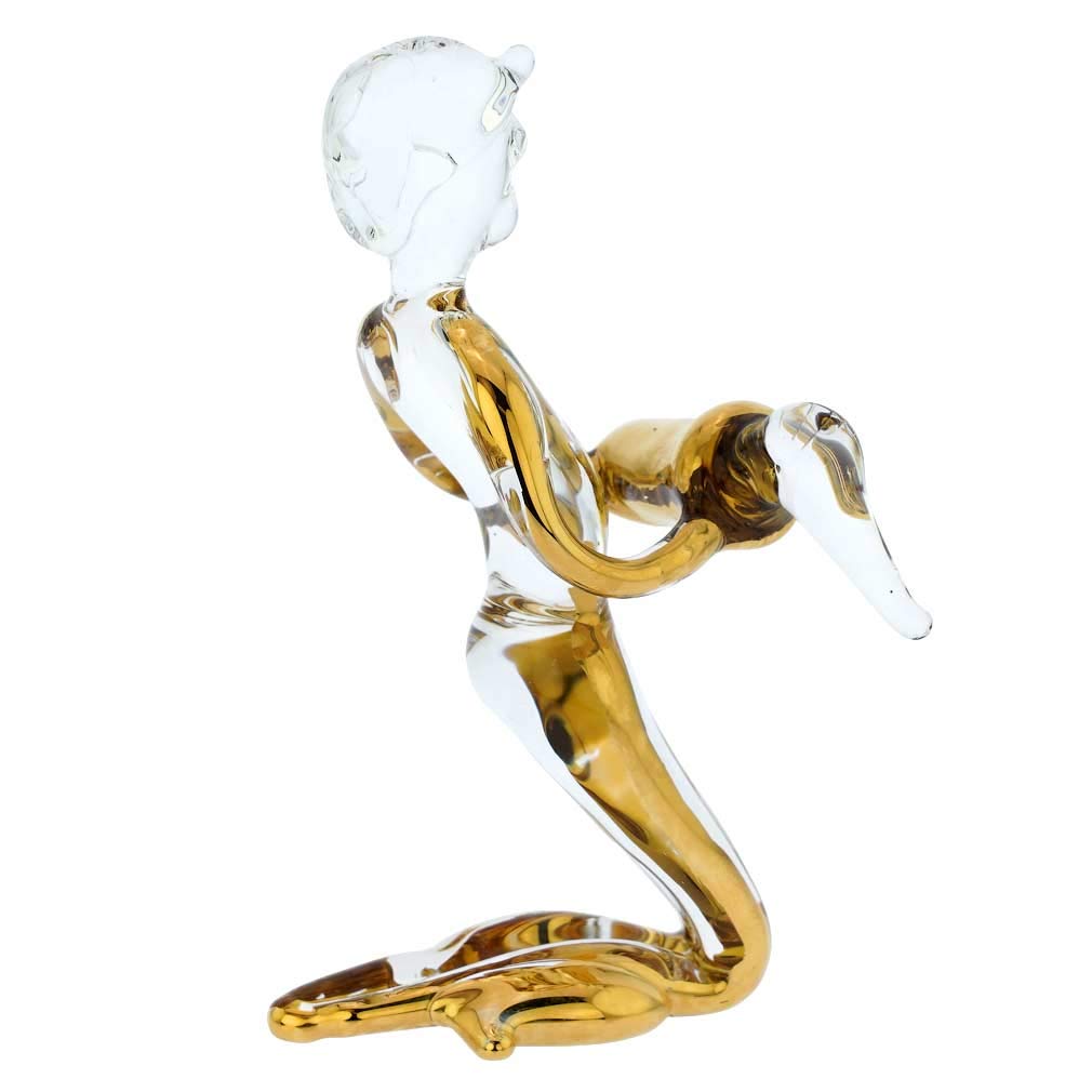 Authentic Murano Glass Aquarius Zodiac Sign Figurine - Handmade in Venice, Italy | Perfect for Home Decor, Astrology Gifts & Zodiac Collections