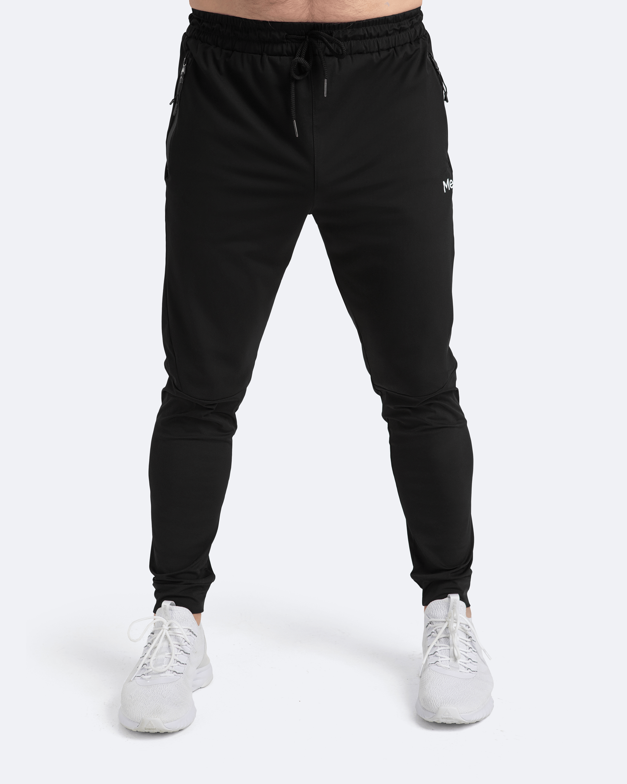 Jet Black Athleisure Joggers for Women - High Waisted Yoga Pants with Pockets - Comfortable Lounge & Workout Pants for Running, Gym, Travel & Everyday Wear