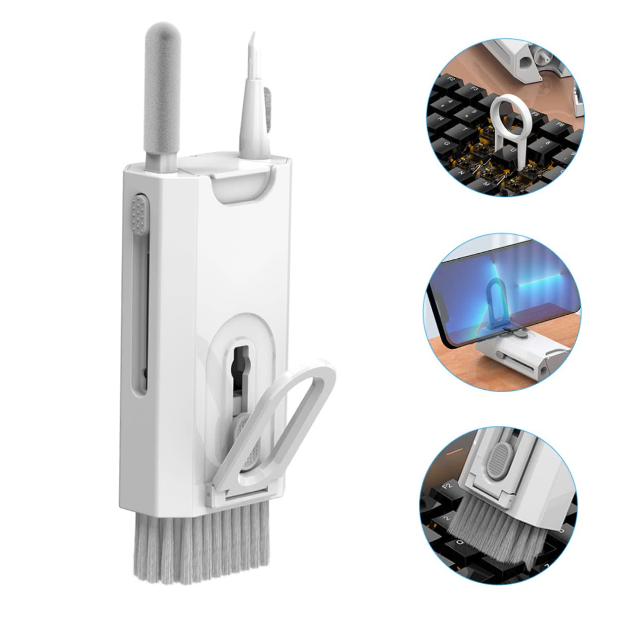 Hemobllo Cleaning Pen - Earphone & Electronic Screen Cleaner Kit for Wireless Headphones, Phone Cases, and Office Supplies | Portable Abs Q8 White | Perfect for Travel, Home, and Office Use