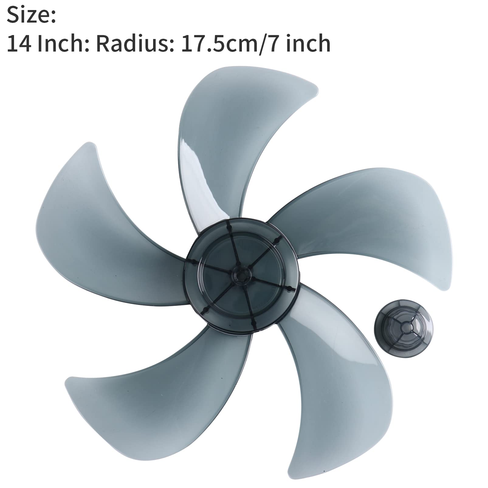 Aislor 12/14 Inch Universal Fan Blade Replacement with Nut Cover - Gray 14