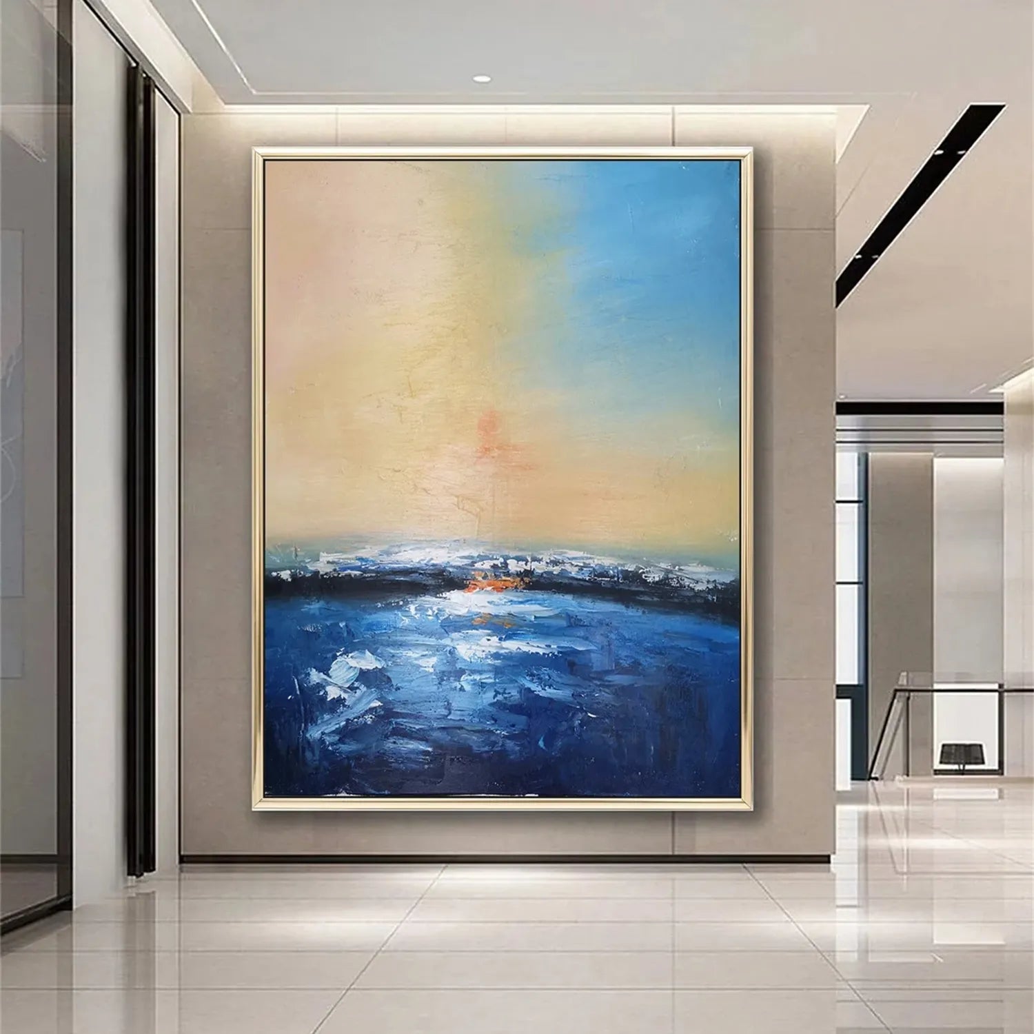 Ocean and Sky Painting #OS 180 - Stunning Seascape Wall Art for Home & Office Decor - Perfect for Living Room, Bedroom or Beach House