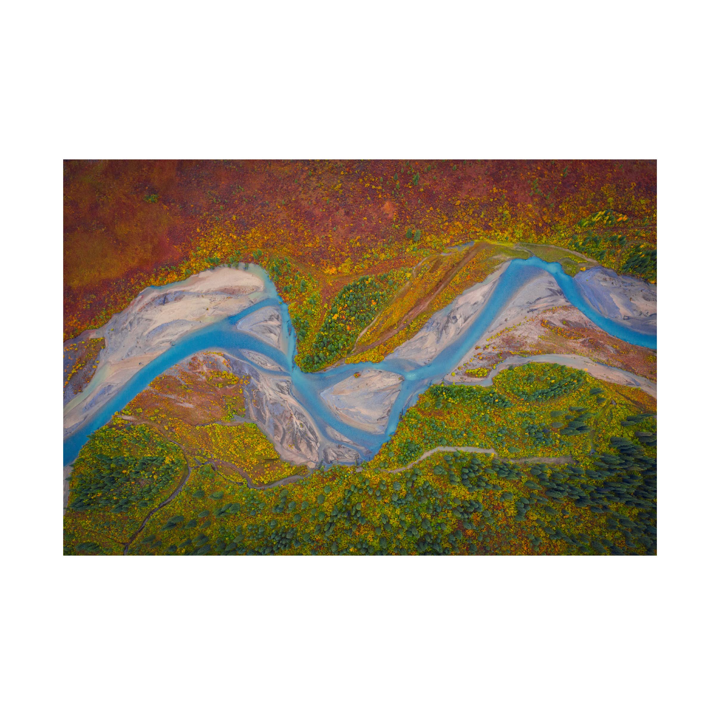 Michael Zheng 'Matanuska River' Canvas Wall Art Print - Landscape Nature Painting for Living Room, Bedroom & Office Decor