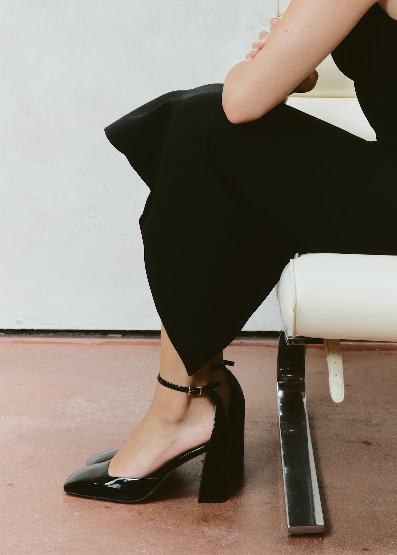 Travis Women's Closed Toe Block Heel Pumps - Black Patent Leather Dress Shoes for Office, Wedding & Formal Occasions