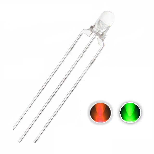 3mm Orange/Green Dual Color LED Diodes - Bright, Energy-Efficient for Circuit Boards, DIY Electronics & Automotive Lighting