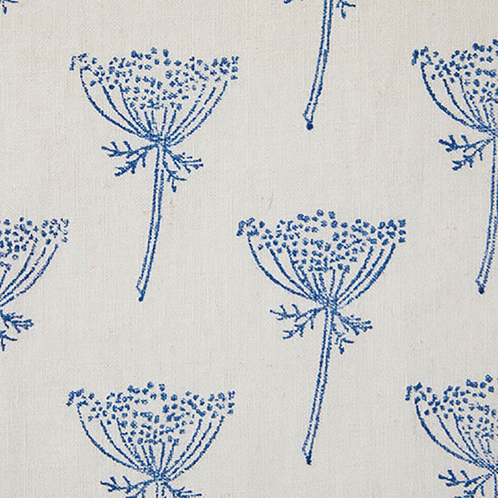 Handmade Wild Carrot Block Printed Linen Fabric - Natural Indigo Dyed Textile Sample for DIY Crafts, Home Decor & Bohemian Fashion