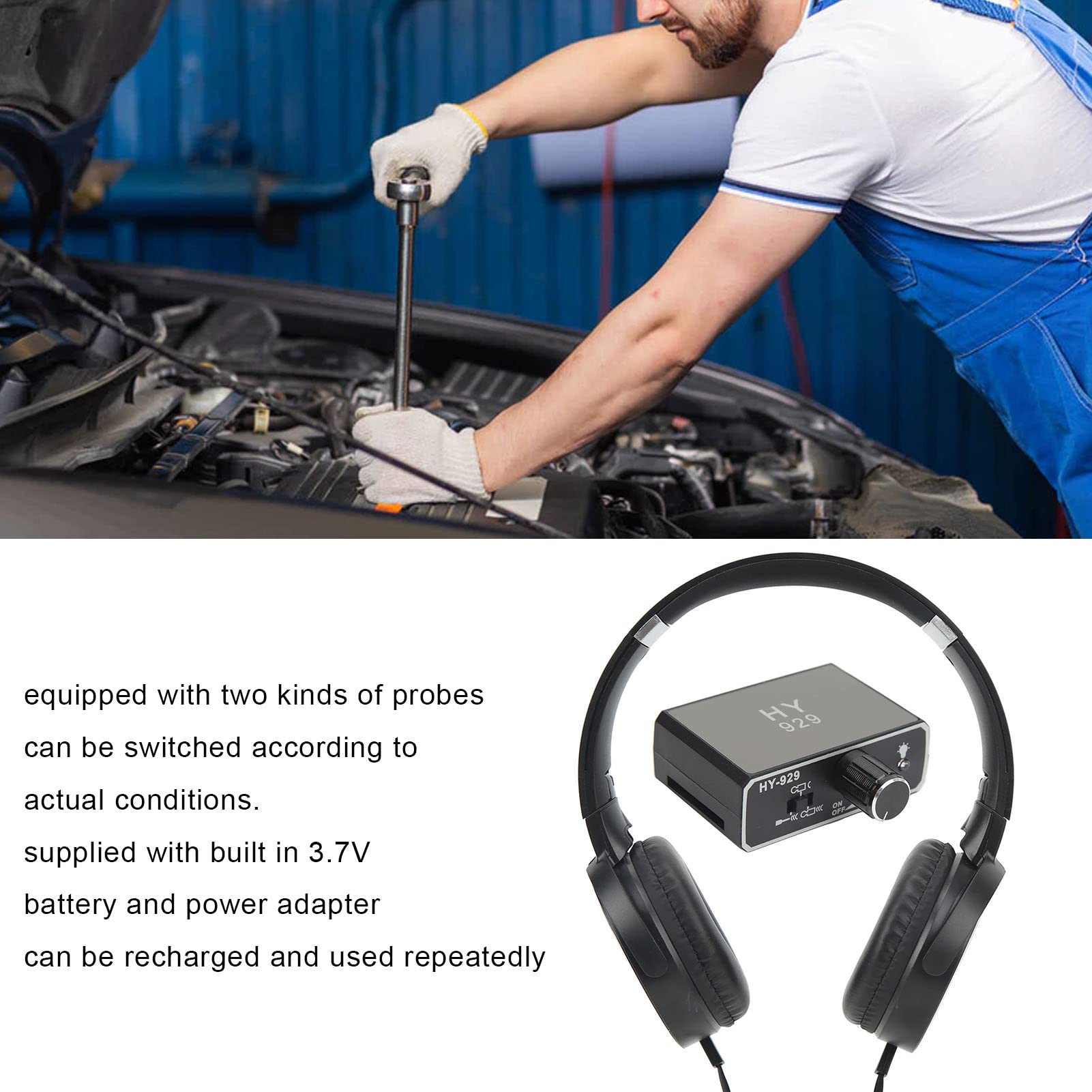 Professional Underground Water Leak Detector - High Sensitivity Pipe Leakage Detector with Headphones & Sound Amplifier (AC100-240V) for Plumbing, Construction Sites & Home Maintenance | Locate Hidden Leaks in Pipes, Basements & Irrigation Systems