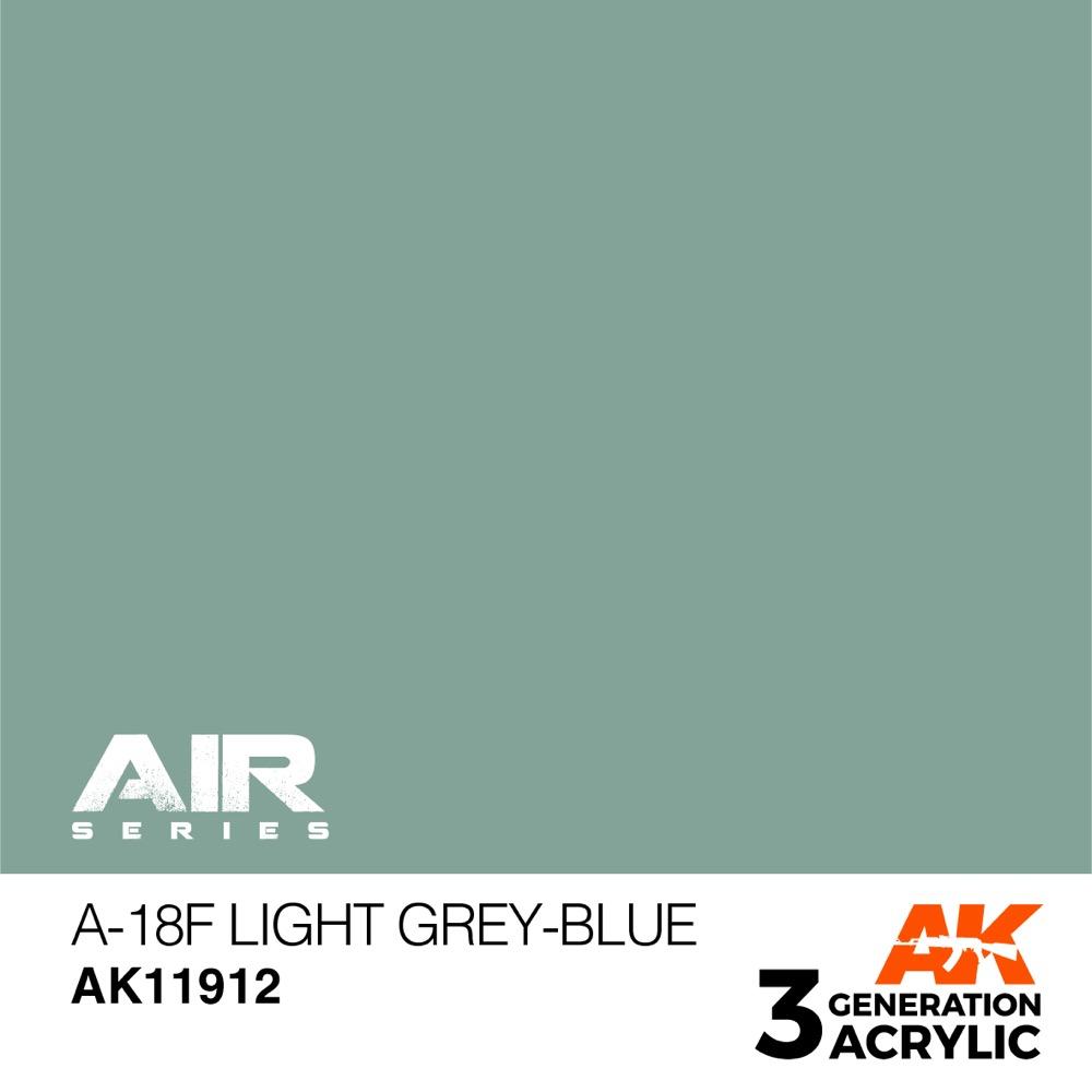 AK Interactive AK11912 Air Series A 18f Light Grey Blue Acrylic Paint - 17ml Bottle - 3rd Generation Formula - Perfect for Model Kits, Miniatures & Airbrush Art Projects