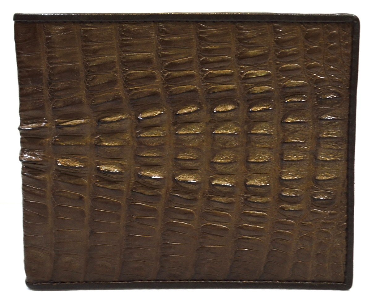 Luxury Men's Bifold Crocodile Leather Wallet - Genuine Crocodile Tail Skin, Dark Brown - Perfect for Business, Travel & Everyday Use