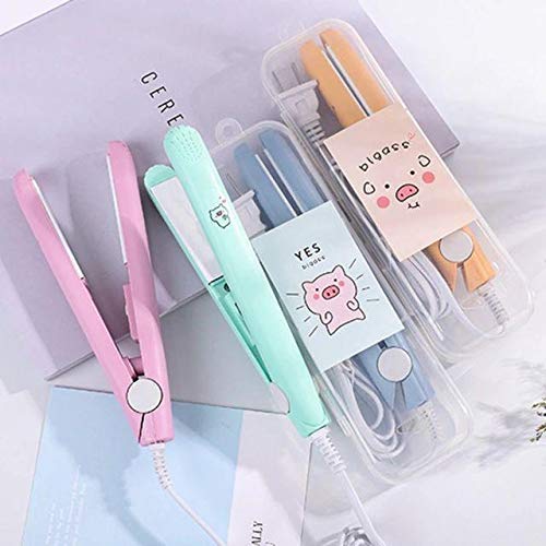 ZILLOQUIL Mini Hair Straightener - Professional Flat Iron with Adjustable Temperature Control, Compact Travel Size with Plastic Storage Box | Perfect for Styling, Smoothing & Straightening Hair at Home or On the Go