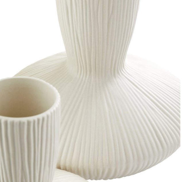 Cyan Design 11210 Echo Vase - Small White Ceramic Vase for Home Decor, Wedding Centerpieces & Floral Arrangements