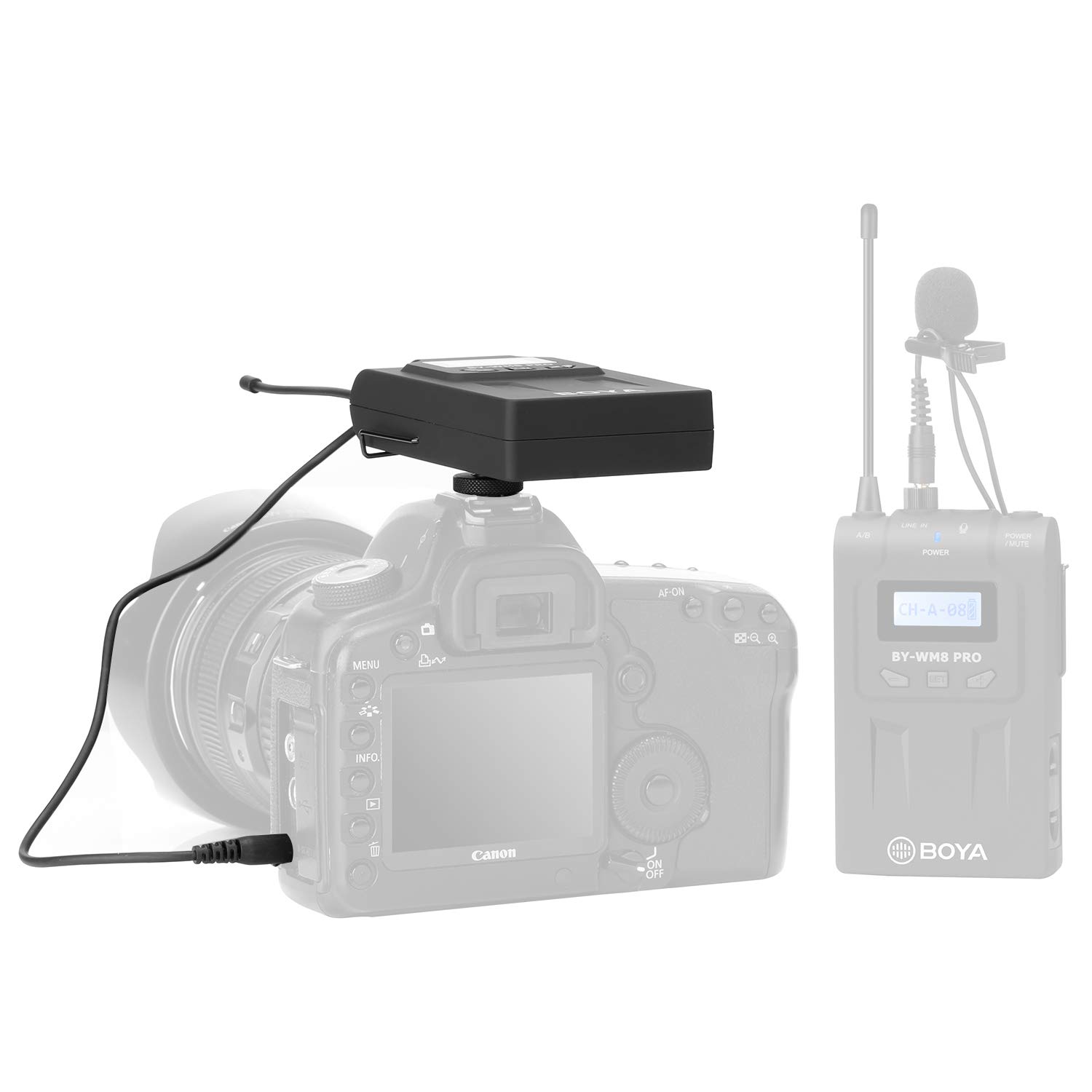 BOYA RX8 Pro Dual-Channel Wireless Lavalier Mic Receiver with 3.5mm Output & Camera Shoe Mount - Compatible with by-WM8 PRO System - Perfect for Vlogging, Interviews, and Live Streaming
