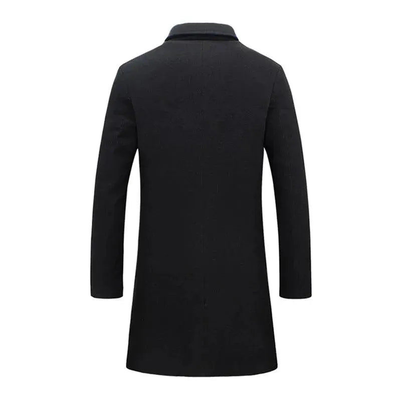 Premium Men's Wool Overcoat - Winter Warm Long Coat for Business & Casual Wear - Perfect for Office, Dating & Outdoor Activities
