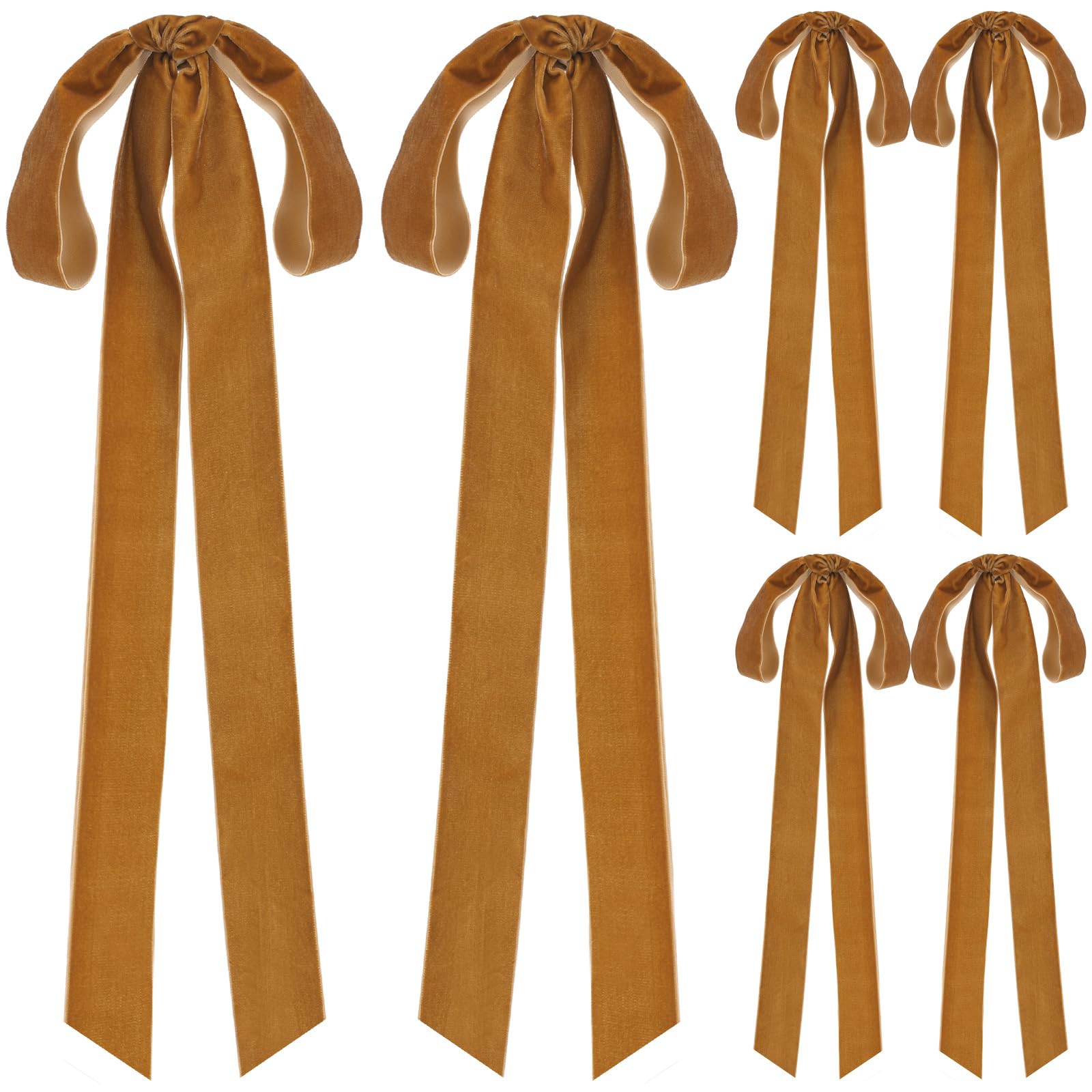 4 Pack Large Velvet Christmas Bows 23.6 x 8.7 Inches - Rustic Vintage Wreath Bows for Xmas Tree, Staircase, Mantel & Holiday Decorations - Perfect for Indoor Outdoor Christmas Party, Home, Church & Wedding Decor