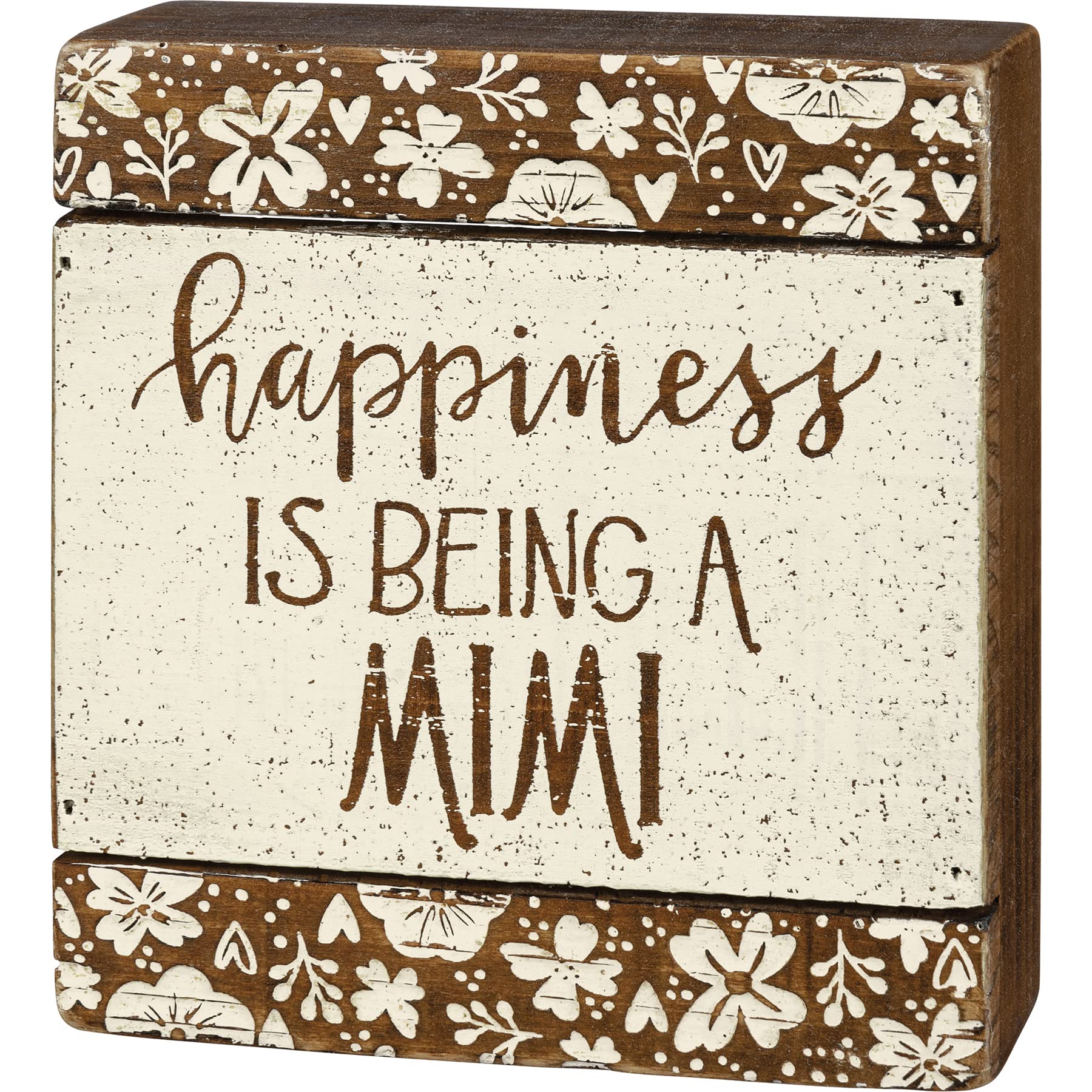 Slat Box Sign - Happiness Is Being A Mimi | Rustic Wooden Wall Decor for Home, Nursery & Gifts | Perfect for Grandparents Day, Mother's Day & Family Room Decor