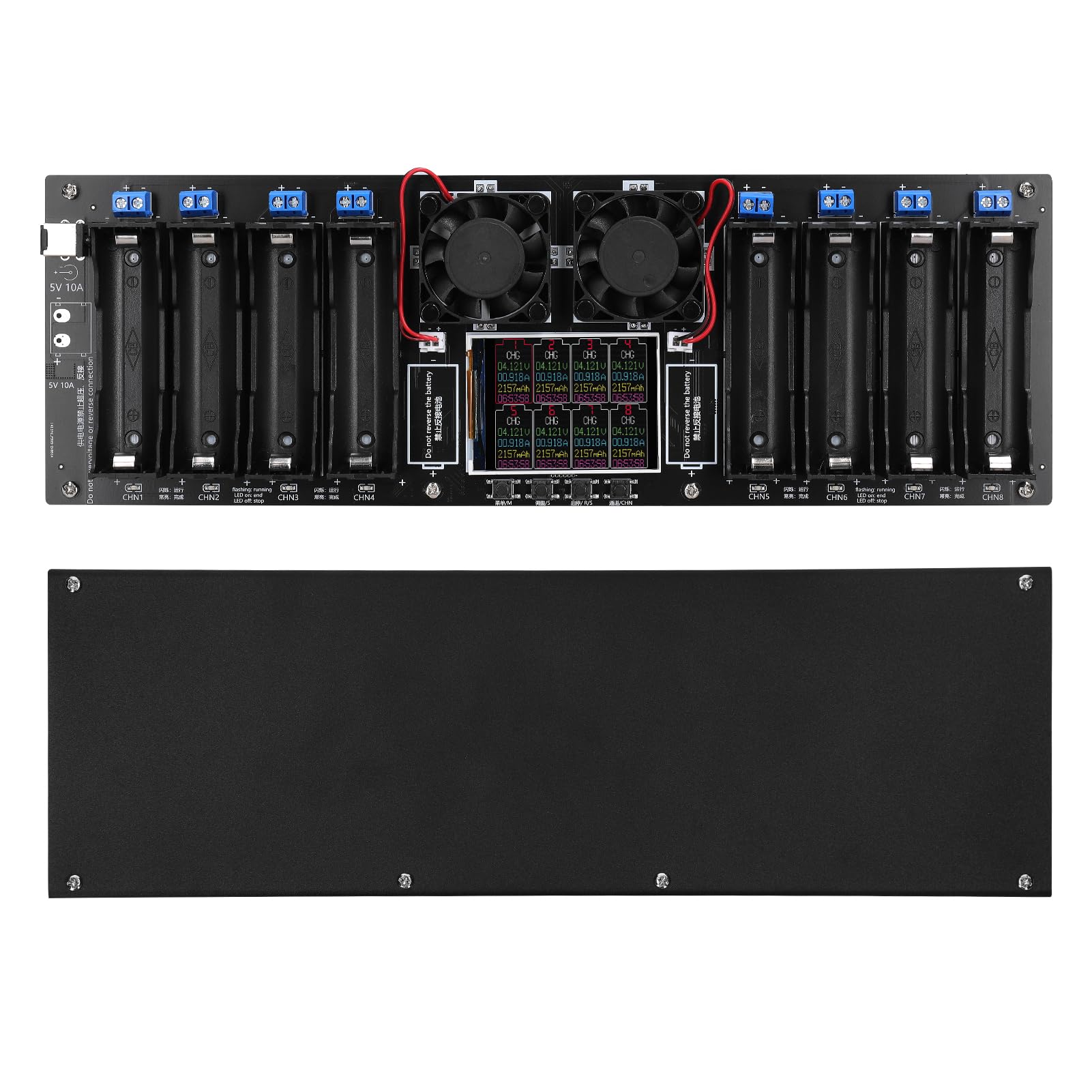HUIOP 8-Channel 18650 Battery Tester with 2.4