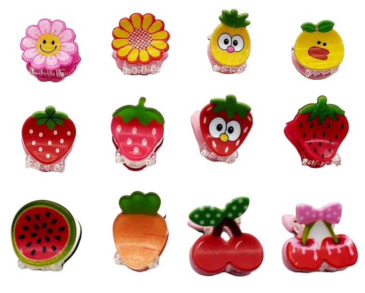 Cute Butterfly & Fruit Shaped Non-Slip Hair Claw Clips for Baby Girls - 6 Pack Colorful Kids Hair Accessories (Perfect for School, Parties & Daily Styling)