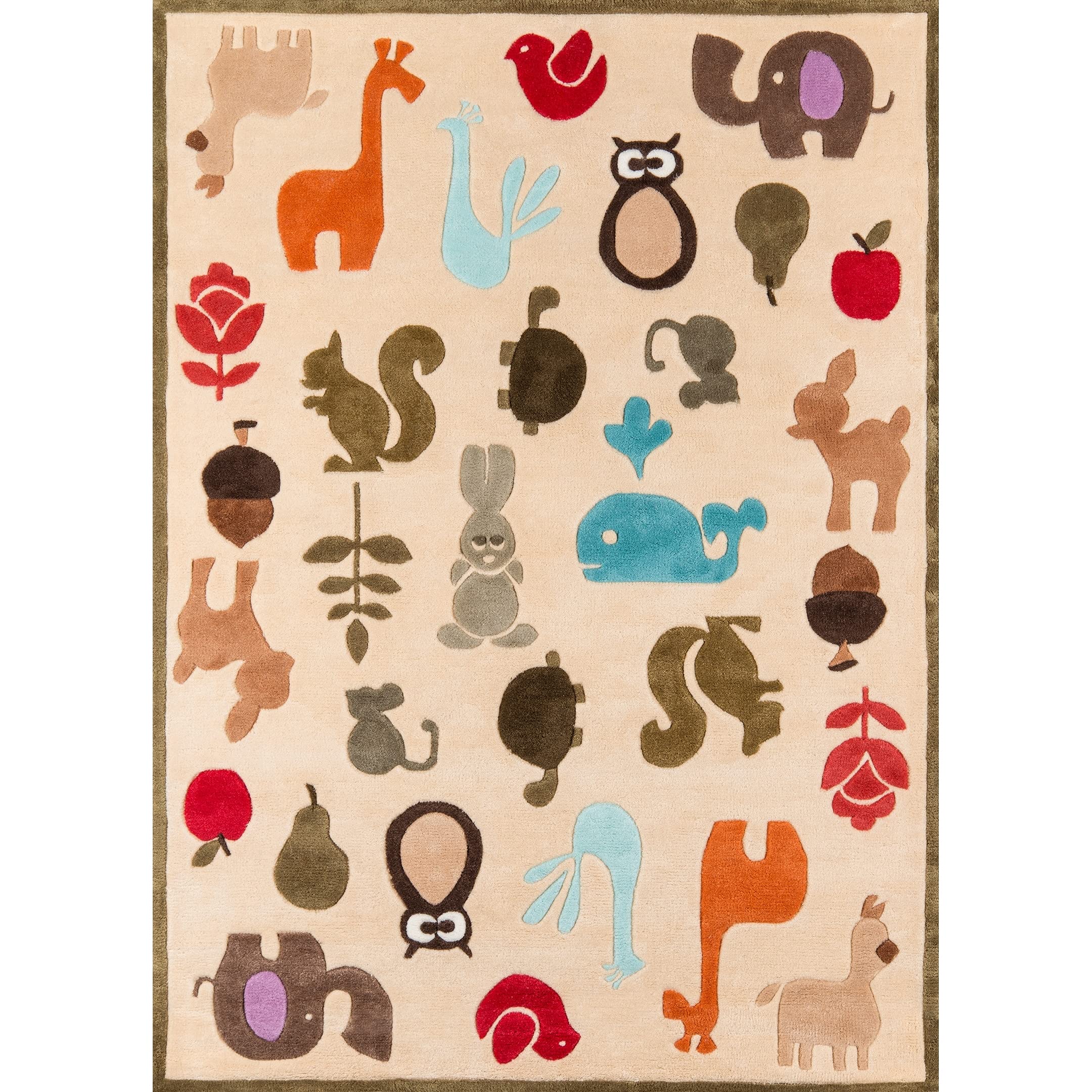 Momeni Lil Mo Whimsy 8' X 10' Ivory Contemporary Hand Tufted Area Rug - Perfect for Living Room, Bedroom & Modern Home Decor