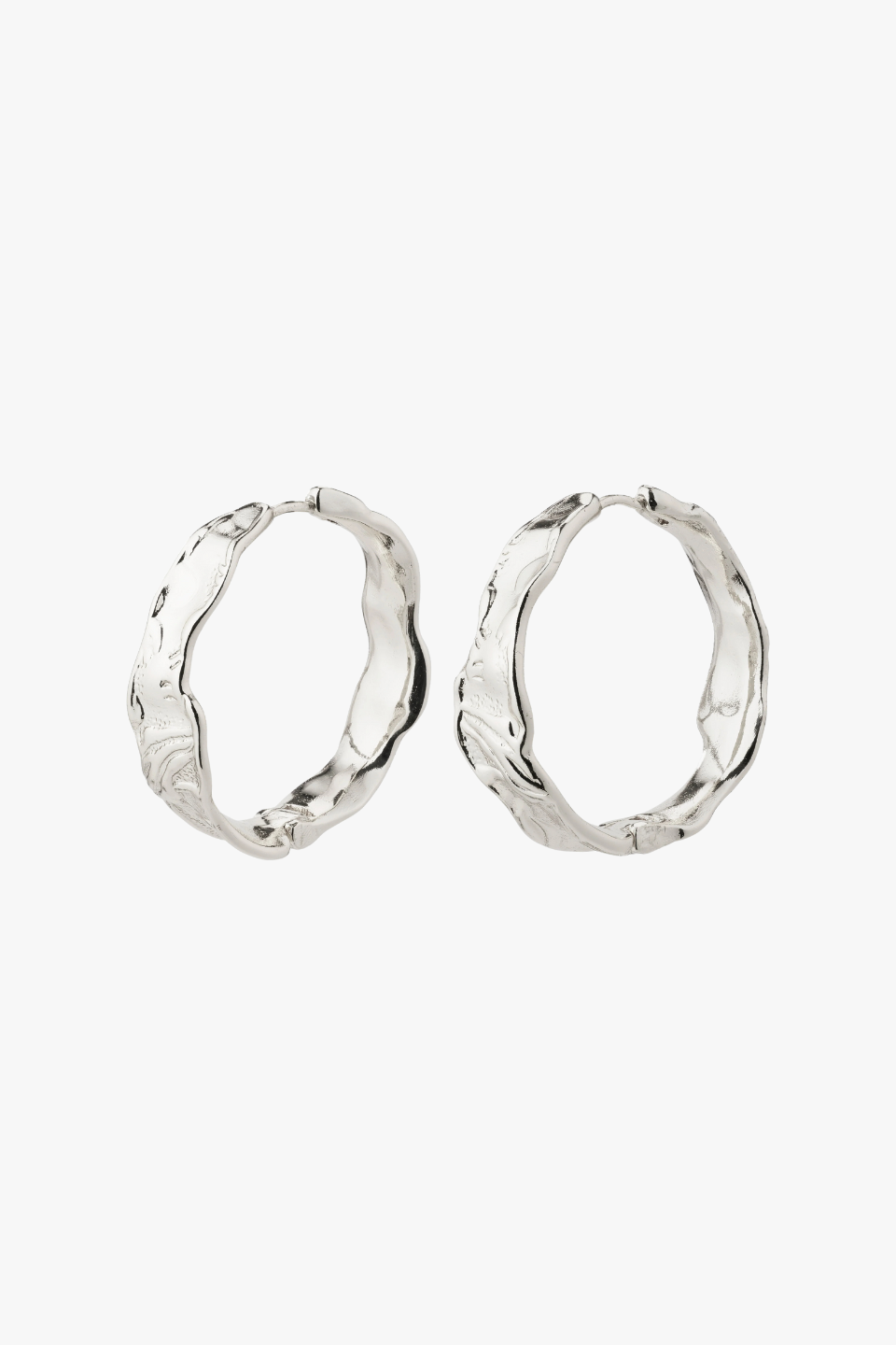 Julietta Beaten Silver Recycled Hoop Earrings for Women - Sustainable Fashion Jewelry - Perfect for Everyday Wear, Date Night & Special Occasions