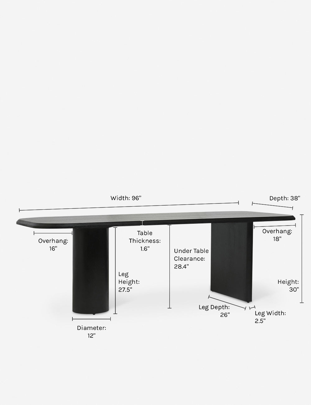 Sarah Sherman Samuel Archer Dining Table - Modern Wooden Dining Table for Kitchen & Dining Room - Perfect for Family Gatherings & Dinner Parties