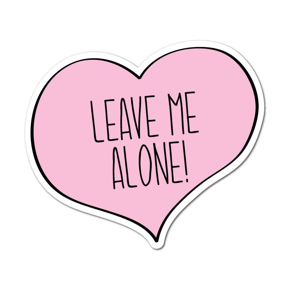 Funny 'Leave Me Alone' Sticker Decal - Rude & Silly Joke for Luggage, Car, Laptop - Perfect for Travelers, Office Workers & Prank Lovers