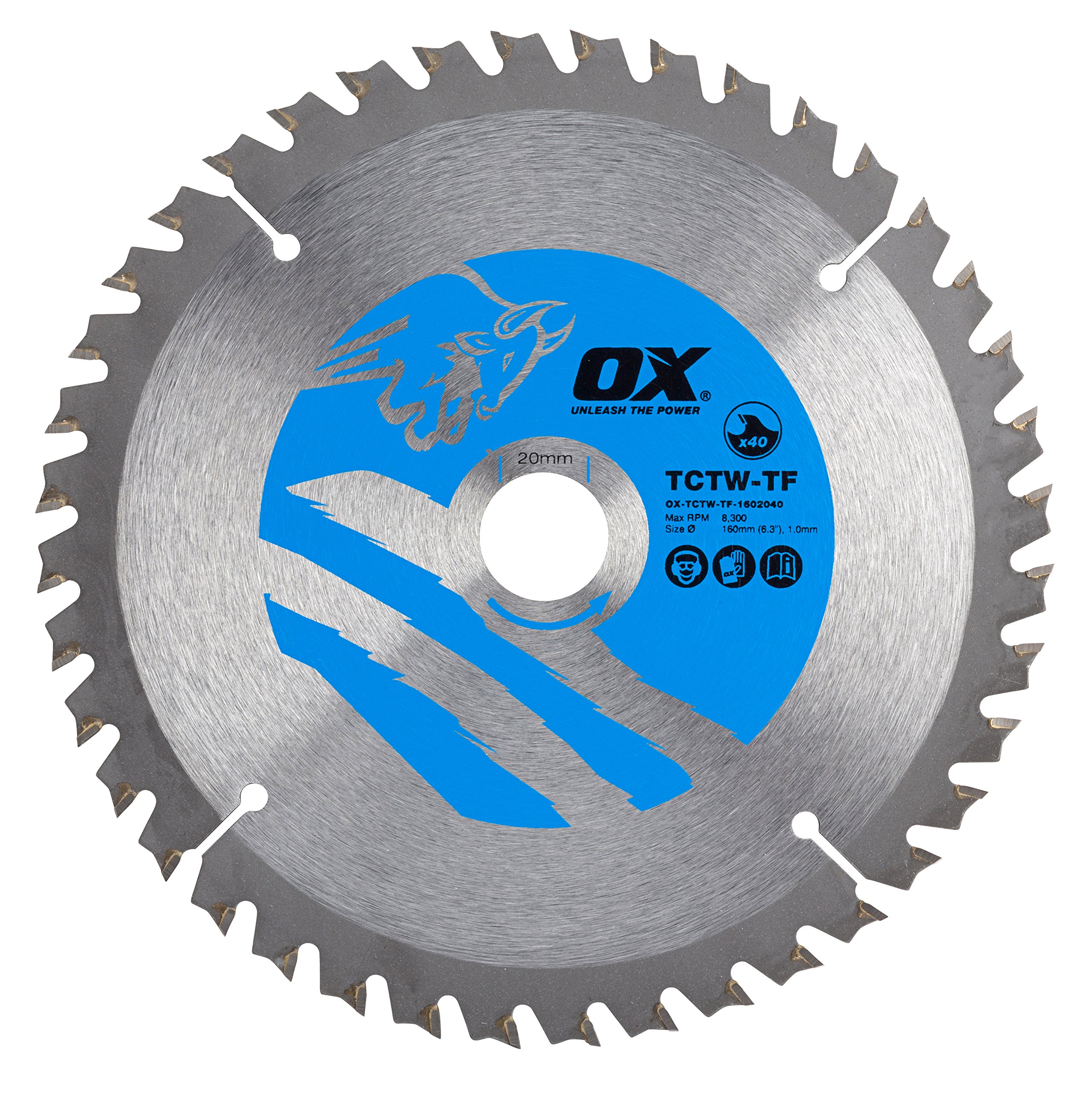 Premium OX Wood Cutting Thin Kerf Circular Saw Blade 160x20mm, 40 Teeth ATB for Plywood, Hardwood & Softwood - Perfect for Table Saws, Miter Saws & Circular Saws