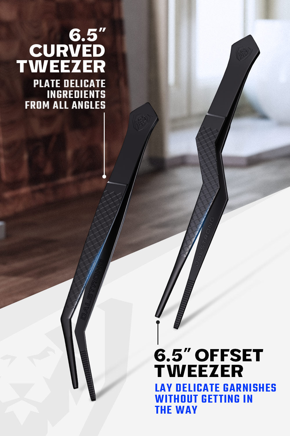 Premium 4-Piece Plating Tweezers Set - 6.5