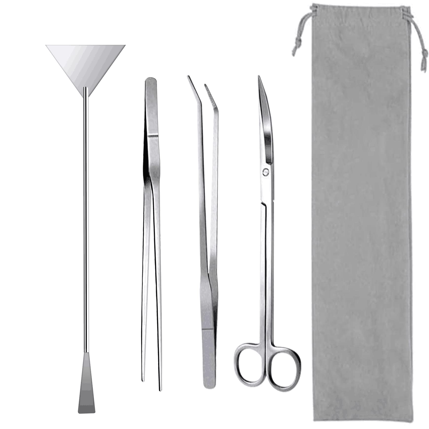 Premium Aquarium Starter Kit - Complete Aquascape Tool Set with Sand Spatula, Straight & Curved Tweezers, Curved Scissors for Planted Tanks | SENSTREE Professional Tools for Aquatic Plants Maintenance and Aquarium Decoration | Perfect for Beginners and Expert Aquascapers