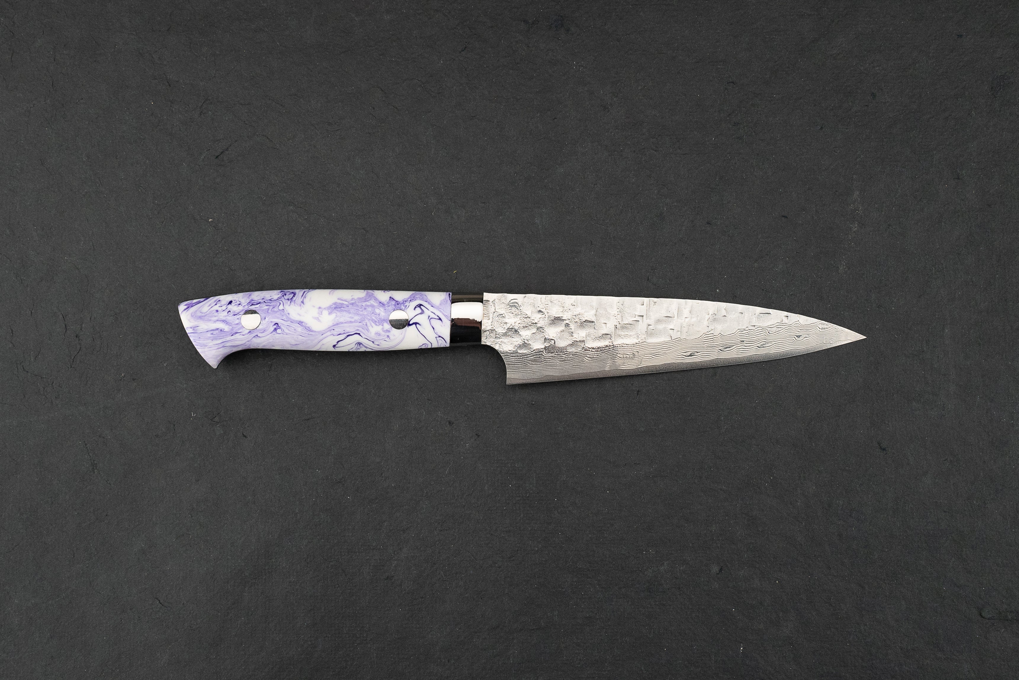 Takeshi Saji VG10 Cross Tsuchime Damascus Western Petty Knife 135mm - Premium Japanese Kitchen Knife for Slicing, Peeling & Precision Cutting - Perfect for Home Chefs & Culinary Enthusiasts