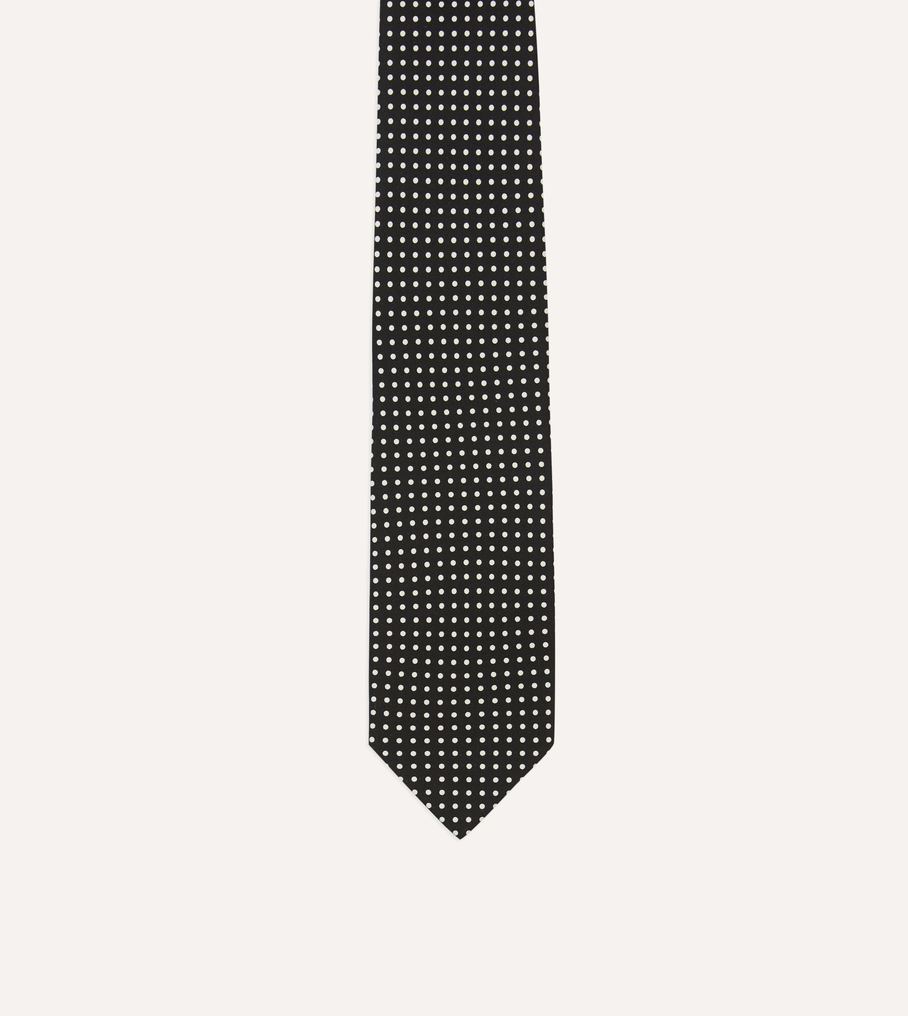 Elegant Black Small Spot Silk Self-Tipped Tie for Men - Perfect for Weddings, Business Meetings & Formal Events