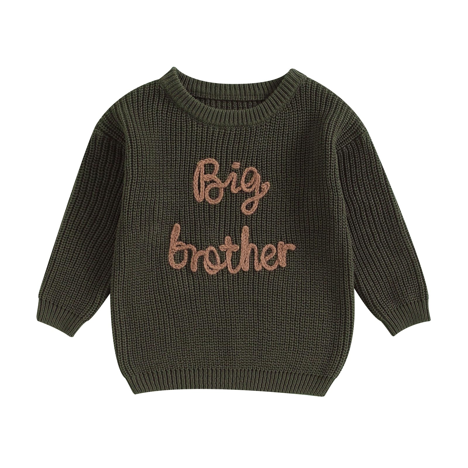 Big Brother Little Brother Matching Outfits - Toddler & Baby Boy Letter Embroidery Sweatshirts | Winter Clothes for Siblings | Family Photo Outfits & Holiday Matching Sets