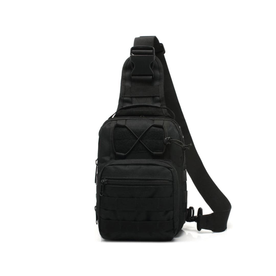 Tactical Sling Bag Molle Crossbody for Hiking Cycling & Travel - Black