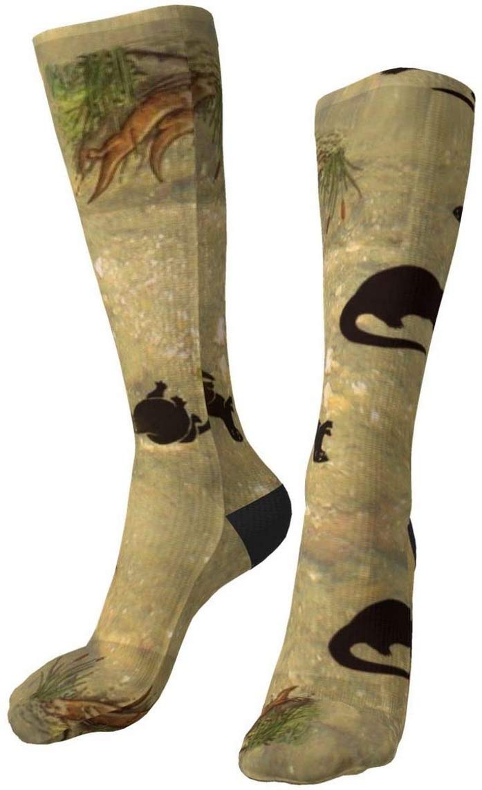 Unisex River Otters Compression Socks - Crazy Patterned Fun Long Cotton Over-The-Calf Socks for Running, Travel & Work - Breathable Support for Athletes & Nurses