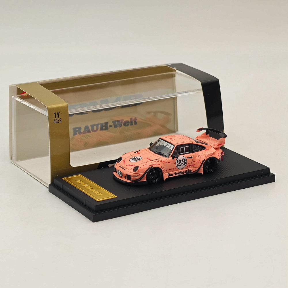 1:64 Scale Star Pink RWB Porsche 911 993 GT #23 Classic Sports Diecast Metal Model Car - Collectible Toy for Display, Racing Enthusiasts & Gift Ideas