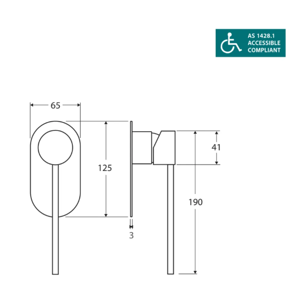 Fienza 213101D Isabella Care Chrome Wall Mounted Basin Mixer with Oval Plate - Modern Bathroom Faucet for Sink, Vanity, and Powder Room