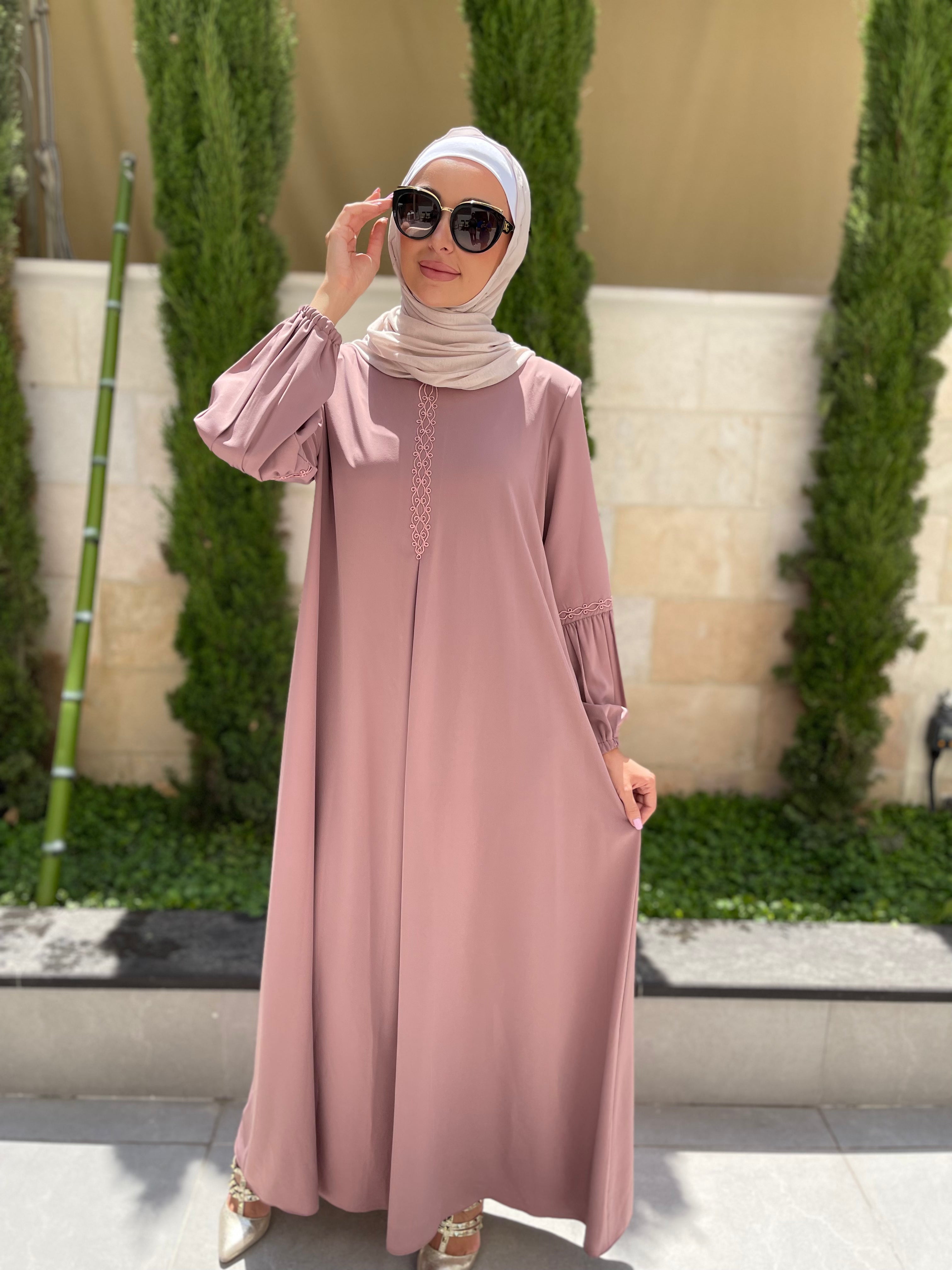 Elegant Colored Summer Abaya Dress - Lightweight & Breathable for Women - Perfect for Beach, Travel, and Casual Outings