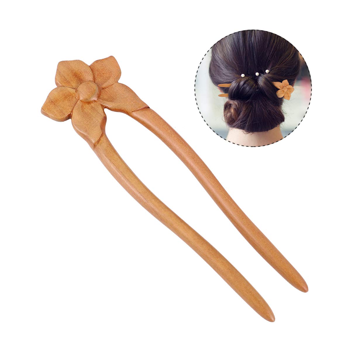 Handmade Wooden Hair Sticks & Forks - Natural Hair Accessories for Women & Men | Minkissy Chinese Hair Pins for Updos, Buns & Braids