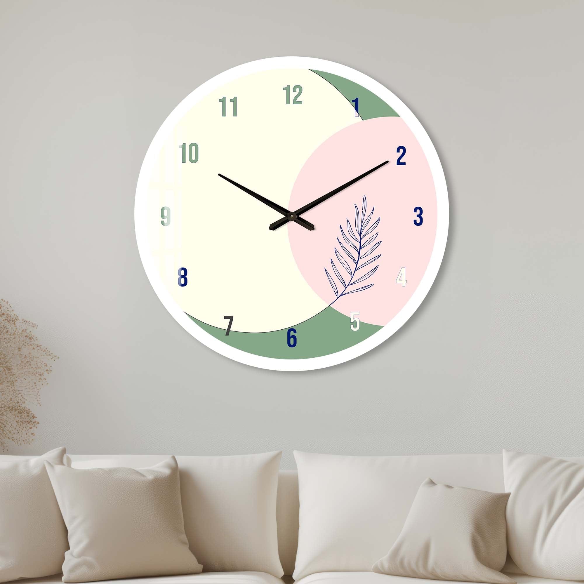 Premium Pistachio Glass Wall Clock - Modern Silent Non-Ticking Decor for Living Room, Bedroom, Office | Home & Office Decor