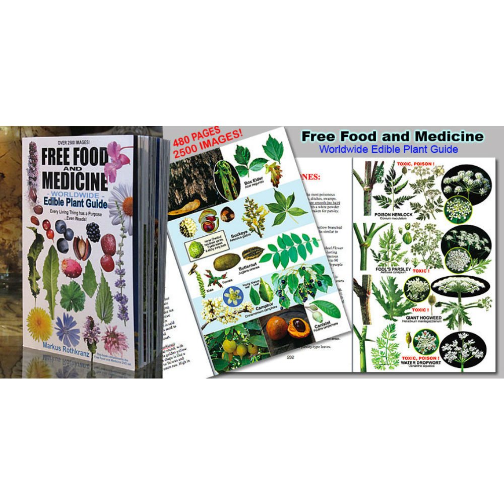 Free Food and Medicine Worldwide Edible Plant Guide by Markus Rothkranz - Survival Guide for Wild Edible Plants, Herbal Remedies & Natural Medicine - Perfect for Outdoor Enthusiasts, Preppers & Herbalists