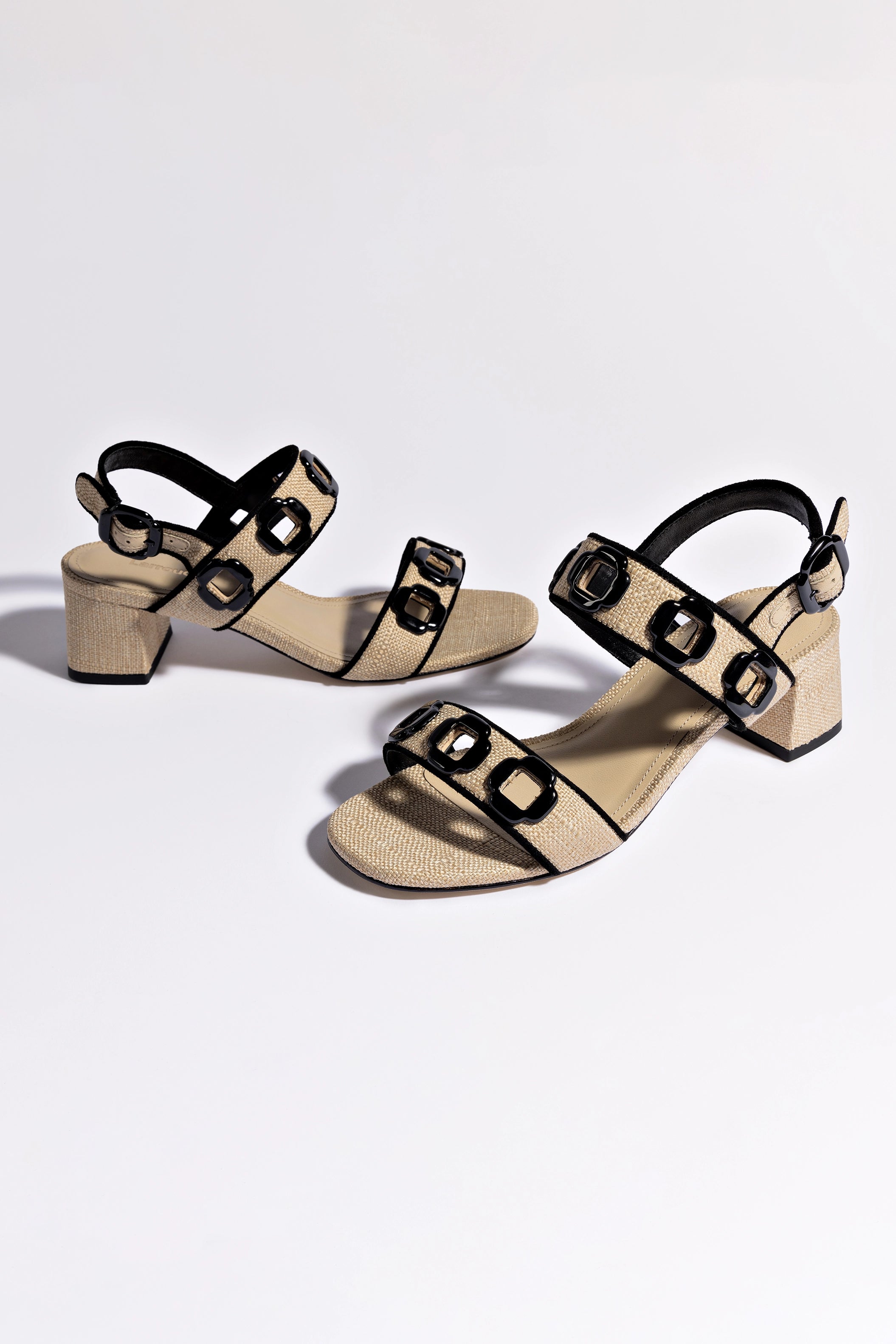 Milan Raffia Sandals in Beige with Black Trim - Comfortable Summer Beach Shoes for Women, Perfect for Vacation, Poolside, and Casual Outings